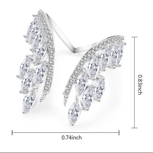 Silver Angel Style Wings Adjustable Ring - Picture 8 of 9